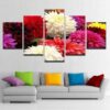 Beautiful Dahlias - Nature 5 Panel Canvas Art Wall Decor