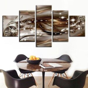 Beautiful Exquisite Diamond Diamonds - Abstract 5 Panel Canvas Art Wall Decor