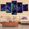 Beautiful Flowers - Abstract Nature 5 Panel Canvas Art Wall Decor
