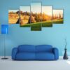 Beautiful Forest Road In The Autumn - Nature 5 Panel Canvas Art Wall Decor