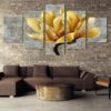 Beautiful Gold Orchid Flower Print 02 - Nature 5 Panel Canvas Art Wall Decor