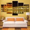 Beautiful Golden 20 - Nature 5 Panel Canvas Art Wall Decor