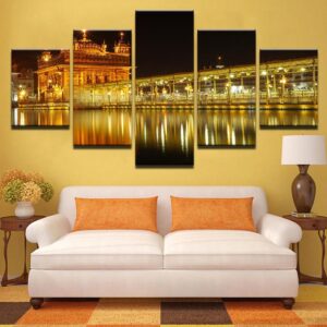 Beautiful Golden 20 - Nature 5 Panel Canvas Art Wall Decor