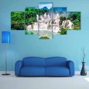 Beautiful Great Falls - Nature 5 Panel Canvas Art Wall Decor