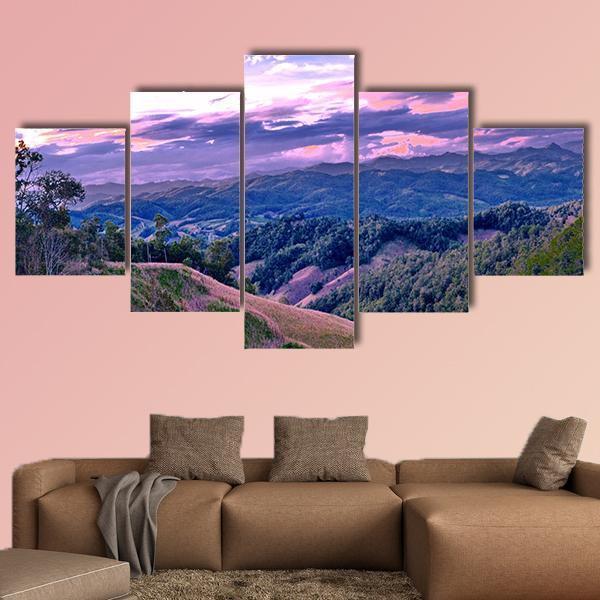 Beautiful High Mountains View In Thailand - Nature 5 Panel Canvas Art Wall Decor Beautiful High Mountains View In Thailand - Nature 5 Panel Canvas Art Wall Decor