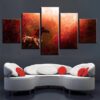 Beautiful Horse - Abstract Animal 5 Panel Canvas Art Wall Decor