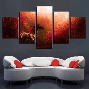 Beautiful Horse - Abstract Animal 5 Panel Canvas Art Wall Decor