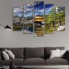 Beautiful Japanese Scenery - Nature 5 Panel Canvas Art Wall Decor