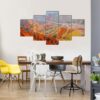 Beautiful Landscape Of Rainbow Mountains At Zhangye In China - Nature 5 Panel Canvas Art Wall Decor