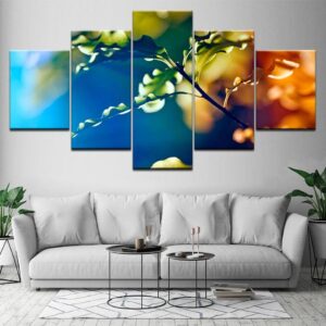 Beautiful Leaves - Nature 5 Panel Canvas Art Wall Decor
