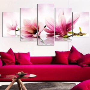 Beautiful Magnolia Flowers 2 - Nature 5 Panel Canvas Art Wall Decor