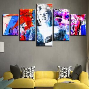 Beautiful Marilyn Monroe Actress - Famous Person 5 Panel Canvas Art Wall Decor