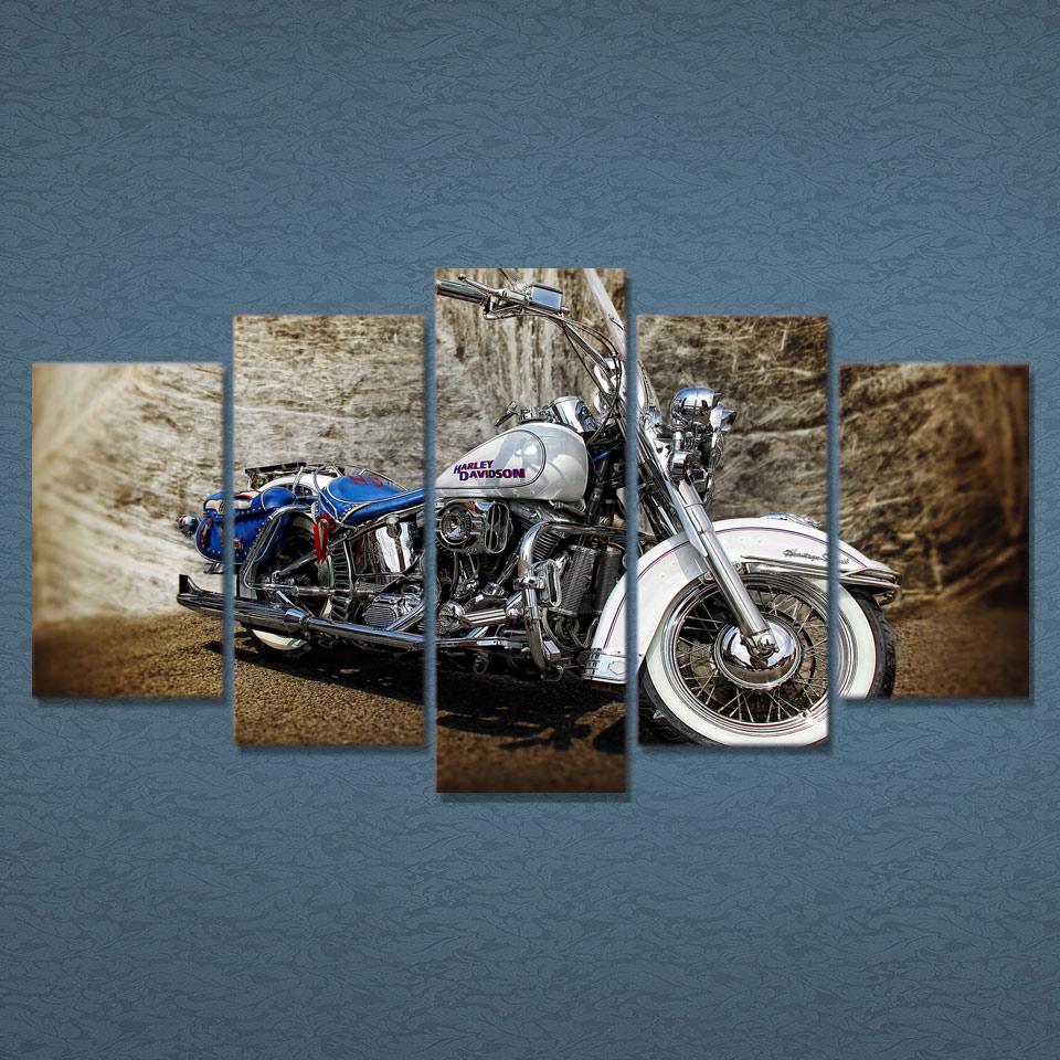Beautiful Motorcycle - Automative 5 Panel Canvas Art Wall Decor Beautiful Motorcycle - Automative 5 Panel Canvas Art Wall Decor