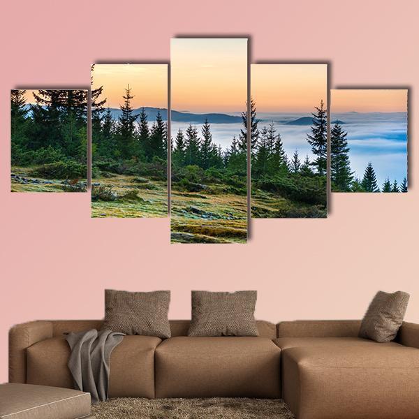 Beautiful Nature With Clouds Ocean - Nature 5 Panel Canvas Art Wall Decor Beautiful Nature With Clouds Ocean - Nature 5 Panel Canvas Art Wall Decor