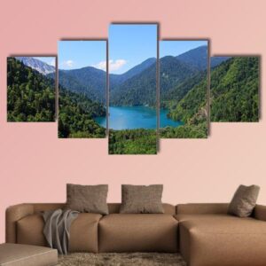 Beautiful Panorama Of Lake Riza - Nature 5 Panel Canvas Art Wall Decor