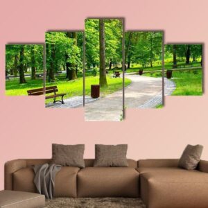 Beautiful Park In Scotland - Nature 5 Panel Canvas Art Wall Decor