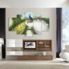 Beautiful Peacock Couple - Animal 5 Panel Canvas Art Wall Decor
