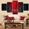 Beautiful Red Woods - Nature 5 Panel Canvas Art Wall Decor