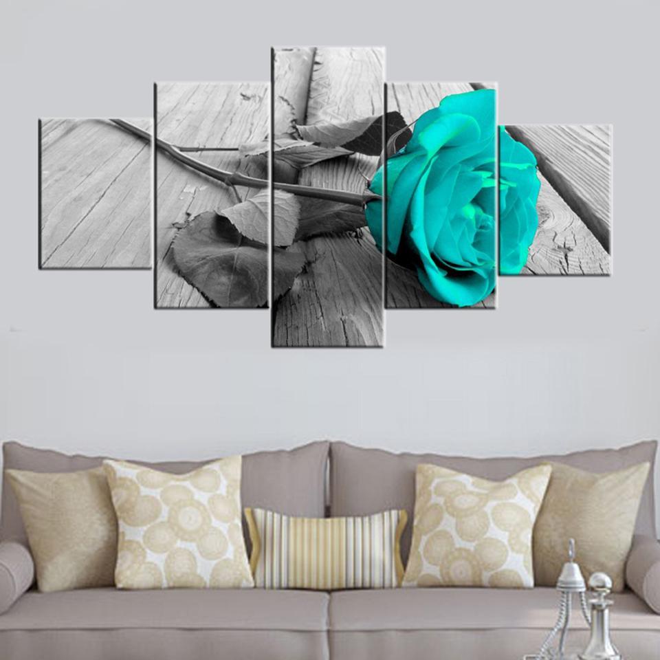 Beautiful Rose Flower - Nature 5 Panel Canvas Art Wall Decor Beautiful Rose Flower - Nature 5 Panel Canvas Art Wall Decor