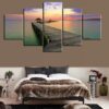 Beautiful Sky Over Ocean - Nature 5 Panel Canvas Art Wall Decor