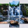Beautiful Waterfall - Nature 5 Panel Canvas Art Wall Decor