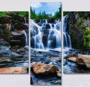 Beautiful Waterfall - Nature 5 Panel Canvas Art Wall Decor