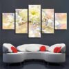 Beautiful White Flower - Nature 5 Panel Canvas Art Wall Decor