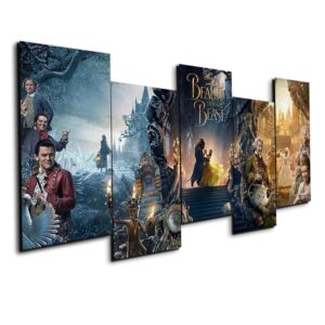 Beauty And The Beast 1 - Movie 5 Panel Canvas Art Wall Decor