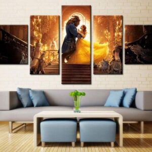 Beauty And The Beast 2 - Movie 5 Panel Canvas Art Wall Decor
