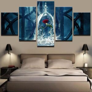 Beauty And The Beast 50 - Movie 5 Panel Canvas Art Wall Decor