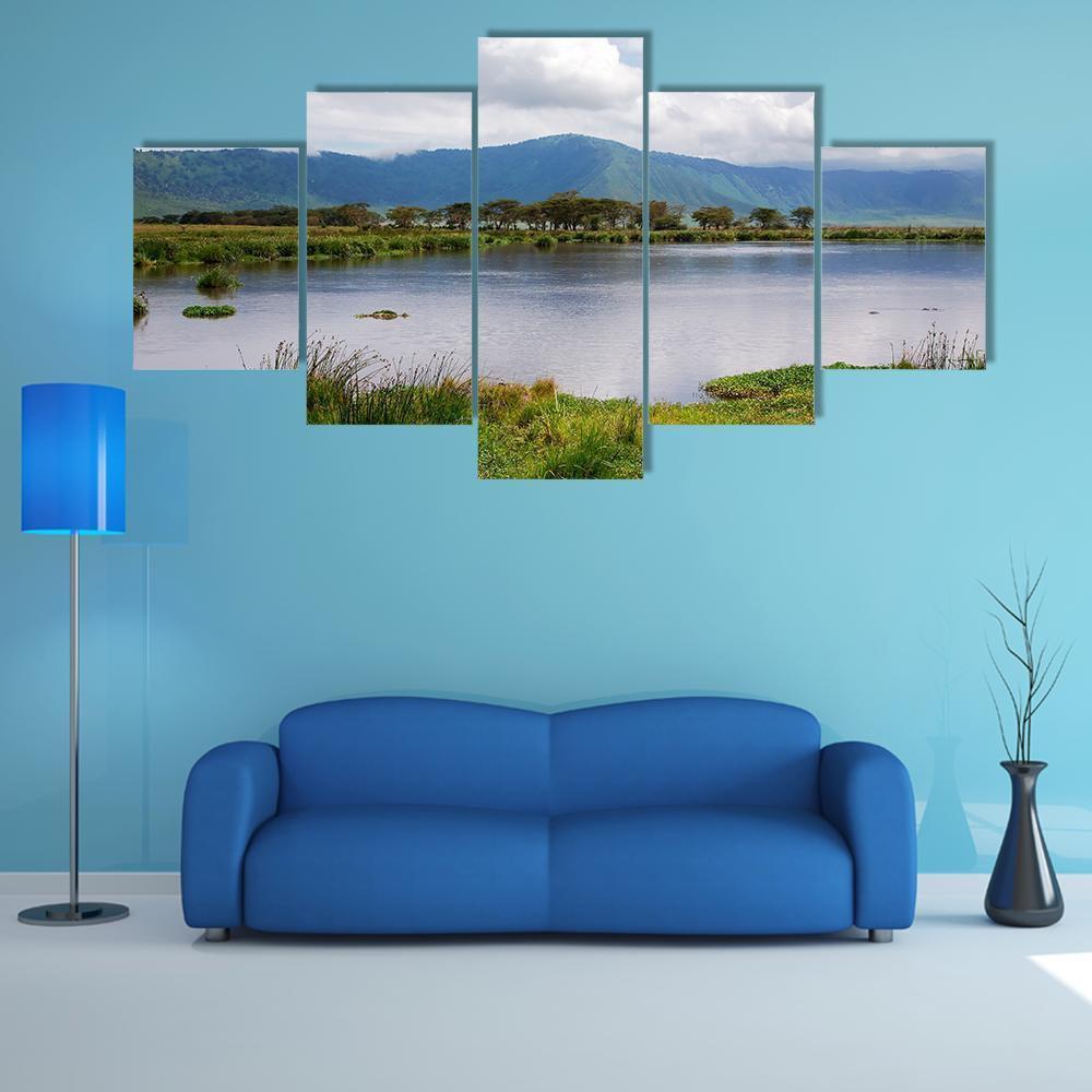 Beauty Of Nature Near Lake Manyara - Nature 5 Panel Canvas Art Wall Decor Beauty Of Nature Near Lake Manyara - Nature 5 Panel Canvas Art Wall Decor