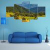 Beech Trees Meadow On Hillside - Nature 5 Panel Canvas Art Wall Decor