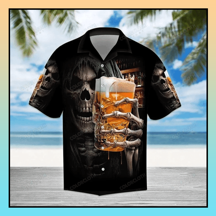 Beer Skull Hawaiian Shirt Beer Skull Hawaiian Shirt