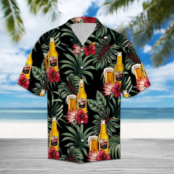 Beer Tropical Hawaiian Shirt Summer Button Up Beer Tropical Hawaiian Shirt Summer Button Up