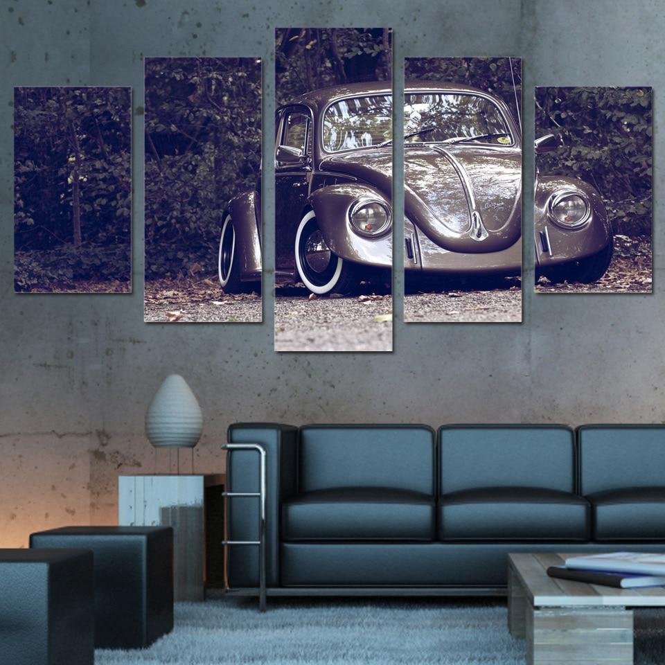 Beetle Car Cute - Automative 5 Panel Canvas Art Wall Decor Beetle Car Cute - Automative 5 Panel Canvas Art Wall Decor