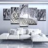 Bengal Tiger - Animal 5 Panel Canvas Art Wall Decor