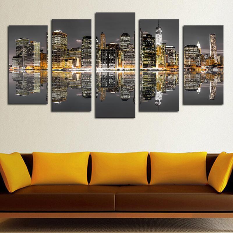Beutifull City - Nature 5 Panel Canvas Art Wall Decor Beutifull City - Nature 5 Panel Canvas Art Wall Decor