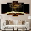 Bible Typography Christian - Religion 5 Panel Canvas Art Wall Decor