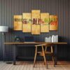 Bible Verse Christian Glory God - Abstract 5 Panel Canvas Art Wall Decor