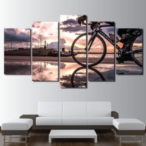 Bicycle Sunshine Cycling Modular - Sport 5 Panel Canvas Art Wall Decor