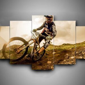 Bicycling 2 - Sport 5 Panel Canvas Art Wall Decor
