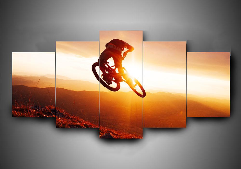 Bicycling 3 - Sport 5 Panel Canvas Art Wall Decor Bicycling 3 - Sport 5 Panel Canvas Art Wall Decor