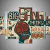 Big Bang Theories 2 - Movie 5 Panel Canvas Art Wall Decor