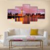 Big Ben And Houses Of Parliament At Dusk - Nature 5 Panel Canvas Art Wall Decor
