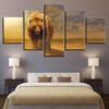Big Brown Bear - Abstract Animal 5 Panel Canvas Art Wall Decor