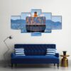 Big Cargo Container Ship - Automative 5 Panel Canvas Art Wall Decor