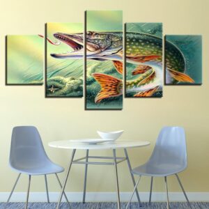 Big Fish 21 - Abstract 5 Panel Canvas Art Wall Decor