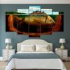 Big Fish Island - Abstract Animal 5 Panel Canvas Art Wall Decor
