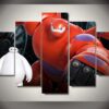 Big Hero - Cartoon 5 Panel Canvas Art Wall Decor