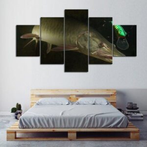Big Muskie 01 - Fishing 5 Panel Canvas Art Wall Decor